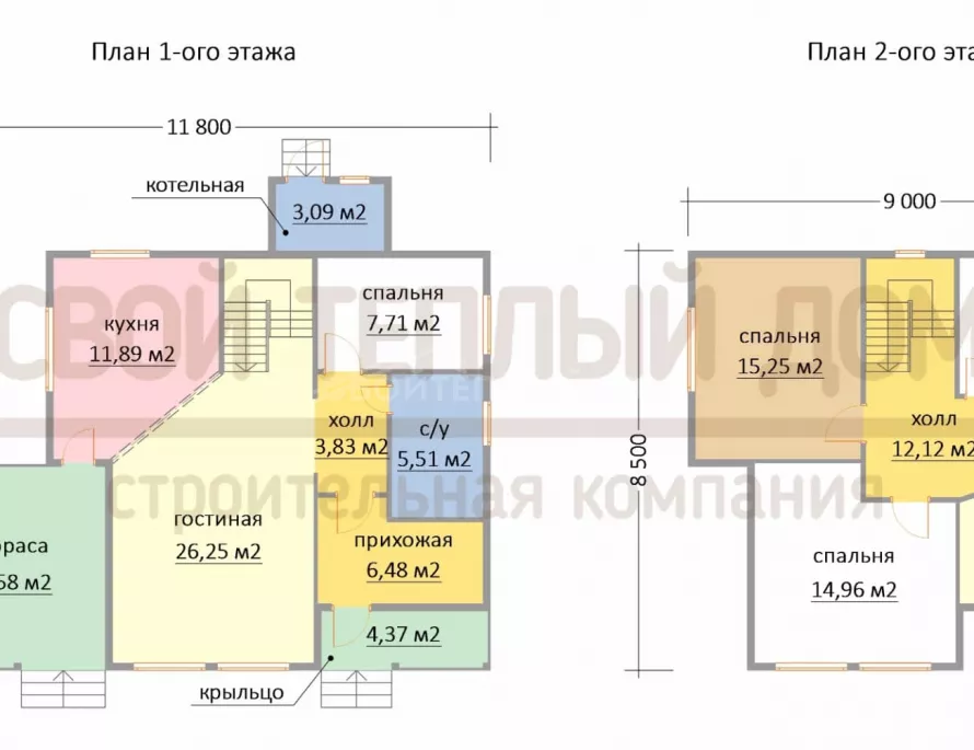 Дом из бруса 8,5х9 ДД-4